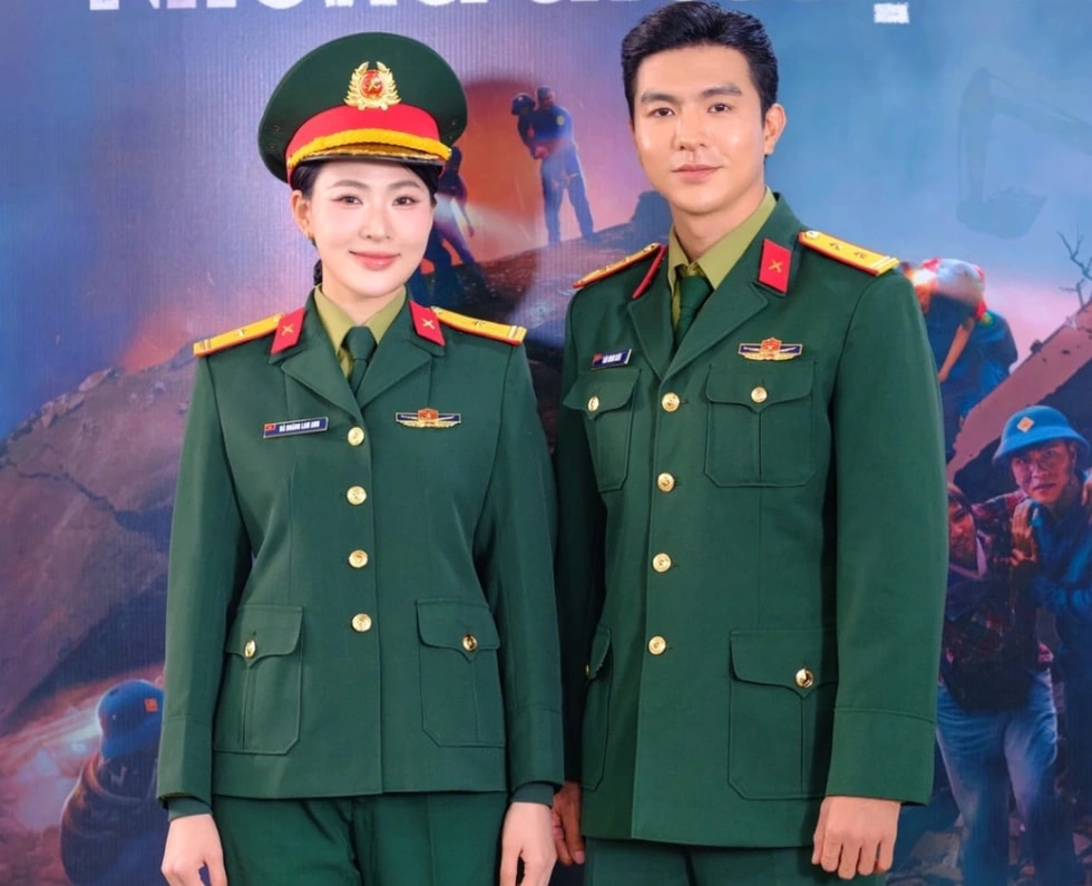 Minh Trang và Steven Nguyễn vào vai Thiếu tá Hà Hoàng Lam Anh và Trung tá Đào Minh Kiên trong phim 