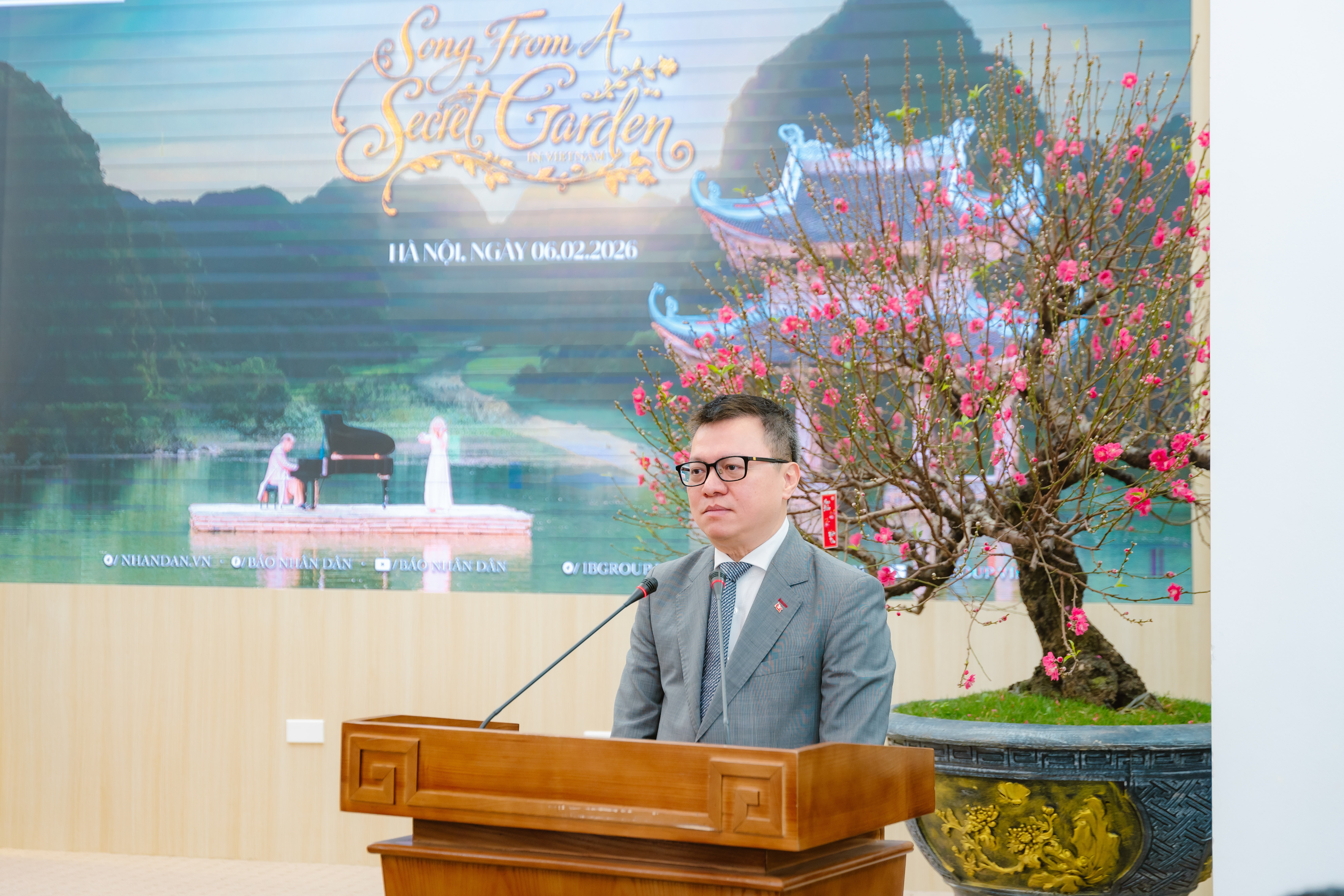 Ông Lê Quốc Minh – Ủy viên Ban Chấp hành Trung ương Đảng, Tổng Biên tập Báo Nhân Dân, Phó trưởng Ban Tuyên giáo và Dân vận Trung ương, Chủ tịch Hội Nhà báo Việt Nam phát biểu.