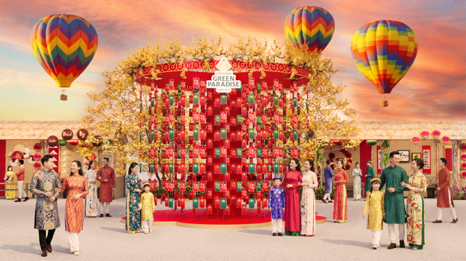 Mô tả cây lộc lì xì tại lễ hội Xuân Cần Giờ. Ảnh: VH