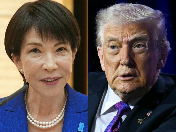 Tổng thống Mỹ Donald Trump (phải) và Thủ tướng Nhật Bản Sanae Takaichi. Ảnh: AFP