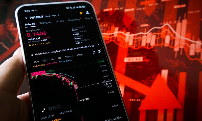 Giá Pi Network hiển thị trên một sàn tiền số. Ảnh: Vĩnh Khang