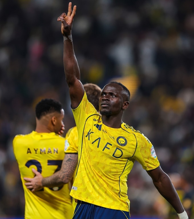 Sadio Mane mừng bàn thắng trong trận Al Nassr hạ Al-Ittihad 2-0 ngày 6/2/2026. Ảnh: Al Nassr