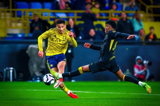 Angelo Gabriel ấn định chiến thắng trận Al Nassr 2-0 Al Ittihad ở vòng 21 Saudi Pro League tối 6/2. Ảnh: Al Nassr