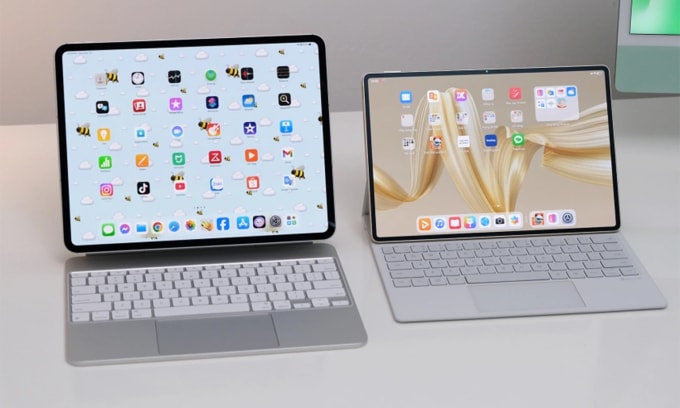 iPad Pro M4 và Huawei MatePad Pro 12.2. Ảnh: Tuấn Hưng