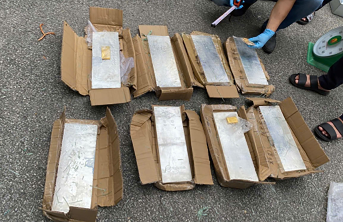 Số lượng bạc bị thu giữ. Ảnh: Công an cung cấp