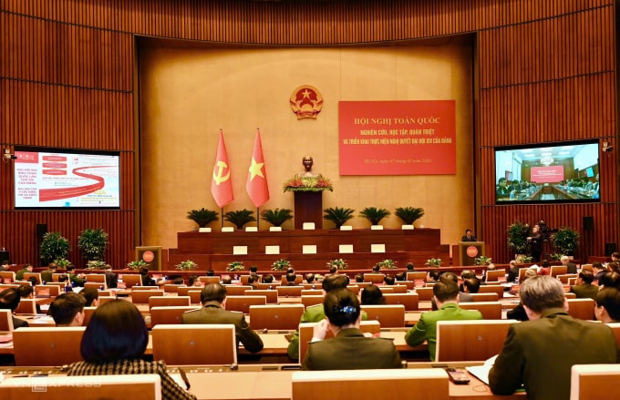 Điểm cầu trung tâm tại Hội trường Diên Hồng, Nhà Quốc hội. Ảnh: Giang Huy