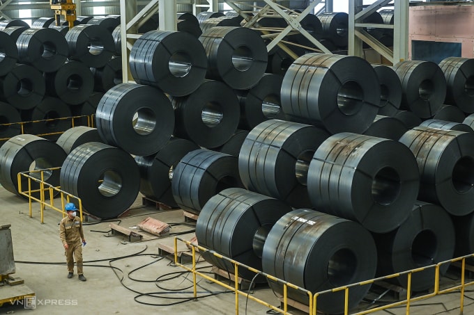 Sản phẩm thép tại nhà máy Hòa Phát Dung Quất, tháng 8/2024. Ảnh: Giang Huy