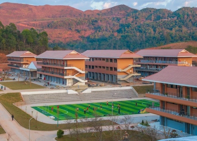 Trường phổ thông nội trú liên cấp Si Pa Phìn, Điện Biên, khánh thành ngày 31/1. Ảnh: Xuân Tư