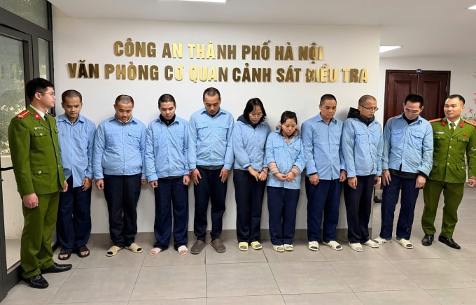 Các bị can trong vụ án. Ảnh: Công an cung cấp