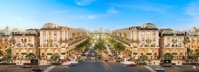 Kiến trúc tân cổ điển tại The Legend Shophouse. Ảnh: VPG