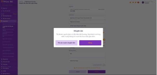 TPBank sở hữu hệ thống kết nối với Bộ Công An, dữ liệu chung của Ngân hàng Nhà nước, giúp nhận diện, cảnh báo những số tài khoản lừa đảo và ngăn chặn giao dịch đáng ngờ. Ảnh: TPBank