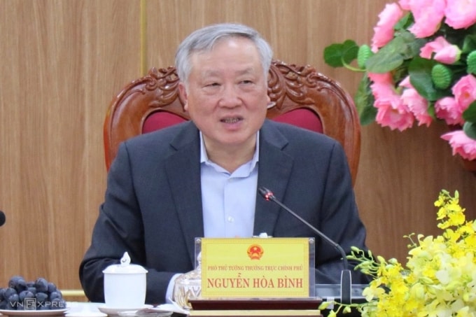 Phó Thủ tướng thường trực Nguyễn Hòa Bình tại cuộc họp. Ảnh: Phạm Gia