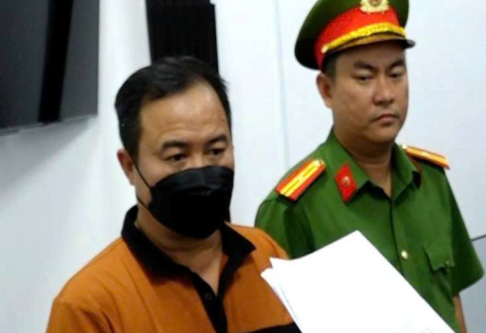 Nguyễn Thiên Trường tại cơ quan điều tra. Ảnh: Công an Khánh Hòa