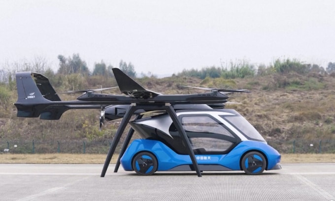 Mô-đun máy bay kết hợp ôtô vừa được thử nghiệm tại Trung Quốc. Ảnh:
