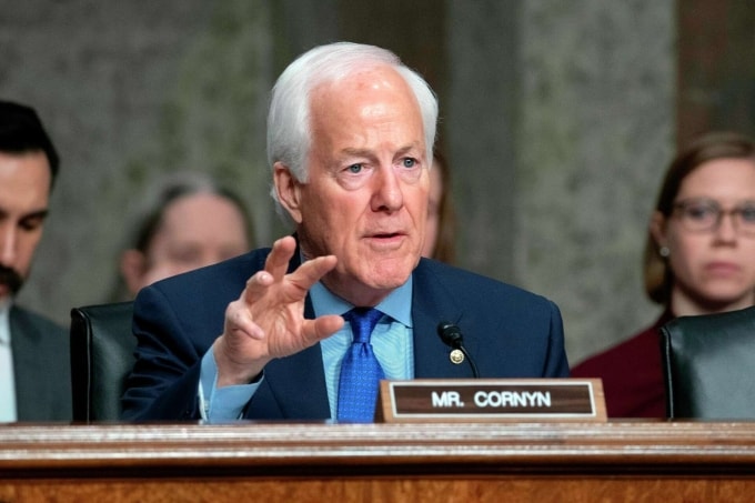 Thượng nghị sĩ John Cornyn tại Đồi Capitol ở Washington hồi tháng 1/2025. Ảnh: AP