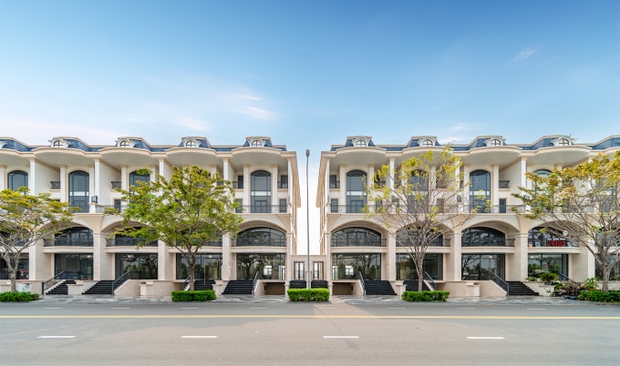 Phố thương mại Parkview Shop Villas tại Van Phuc City. Ảnh: VPG