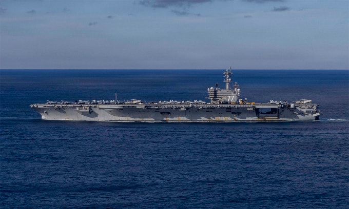 Tàu sân bay USS George H.W. Bush trên Đại Tây Dương tháng 12/2025. Ảnh: US Navy