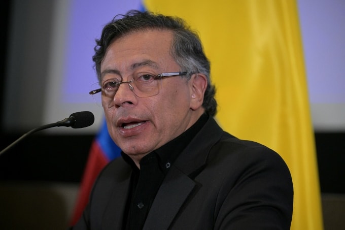 Tổng thống Colombia Gustavo Petro trong chuyến thăm Mỹ ngày 3/2. Ảnh: AFP