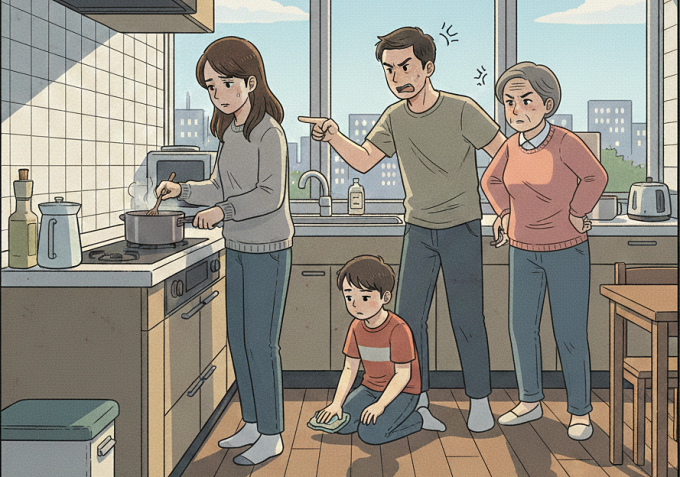 Tôi bị chồng đánh khi phản ứng chị chồng để bảo vệ con trai