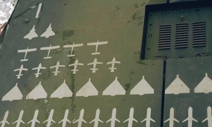 Biểu tượng mục tiêu bị tổ hợp SAMP/T Ukraine bắn hạ trong ảnh công bố hôm 9/2. Ảnh: United24