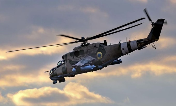 Trực thăng Mi-24 của quân đội Ukraine. Ảnh: Militarnyi