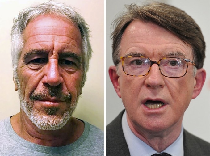 Tỷ phú Jeffrey Epstein (trái) và cựu đại sứ Anh tại Mỹ Peter Mandelson. Ảnh: AFP