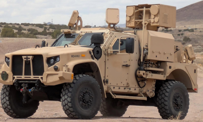 Hệ thống laser Locust gắn trên xe trong ảnh đăng tháng 12/2025. Ảnh: AeroVironment