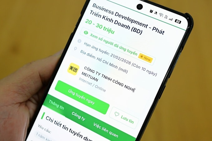 Thông báo tuyển dụng của Meituan Việt Nam. Ảnh: Trọng Đạt