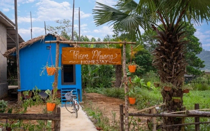 Homestay ở làng Tân Hóa. Ảnh: Oxalis