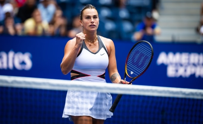Sabalenka tại giải Mỹ Mở rộng 2025, trên sân Arthur Ashe, New York, Mỹ tháng 9 năm ngoái. Ảnh: Reuters
