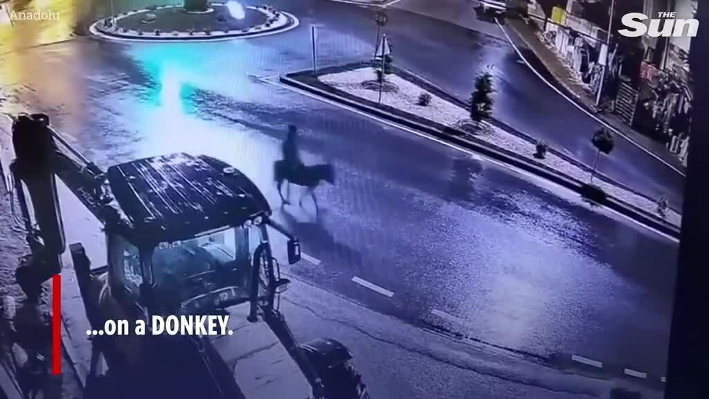 Tên trộm vàng cưỡi lừa trốn khỏi hiện trường