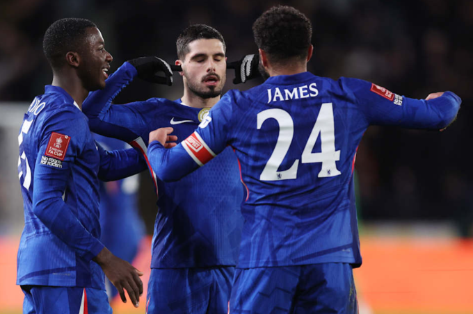 Pedro Neto mừng bàn trong trận Chelsea thắng Hull City 4-0 ở vòng bốn Cup FA ngày 13/2/2026. Ảnh: Chelsea FC