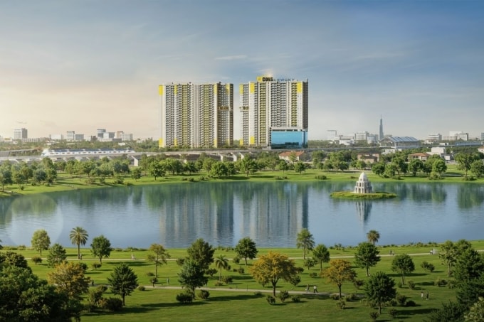 Các dự án tại khu Đông Bắc có dư địa tăng trưởng dài hạn nhờ kết nối hạ tầng ngày càng hoàn thiện. Ảnh phối cảnh: Tập đoàn Bcons