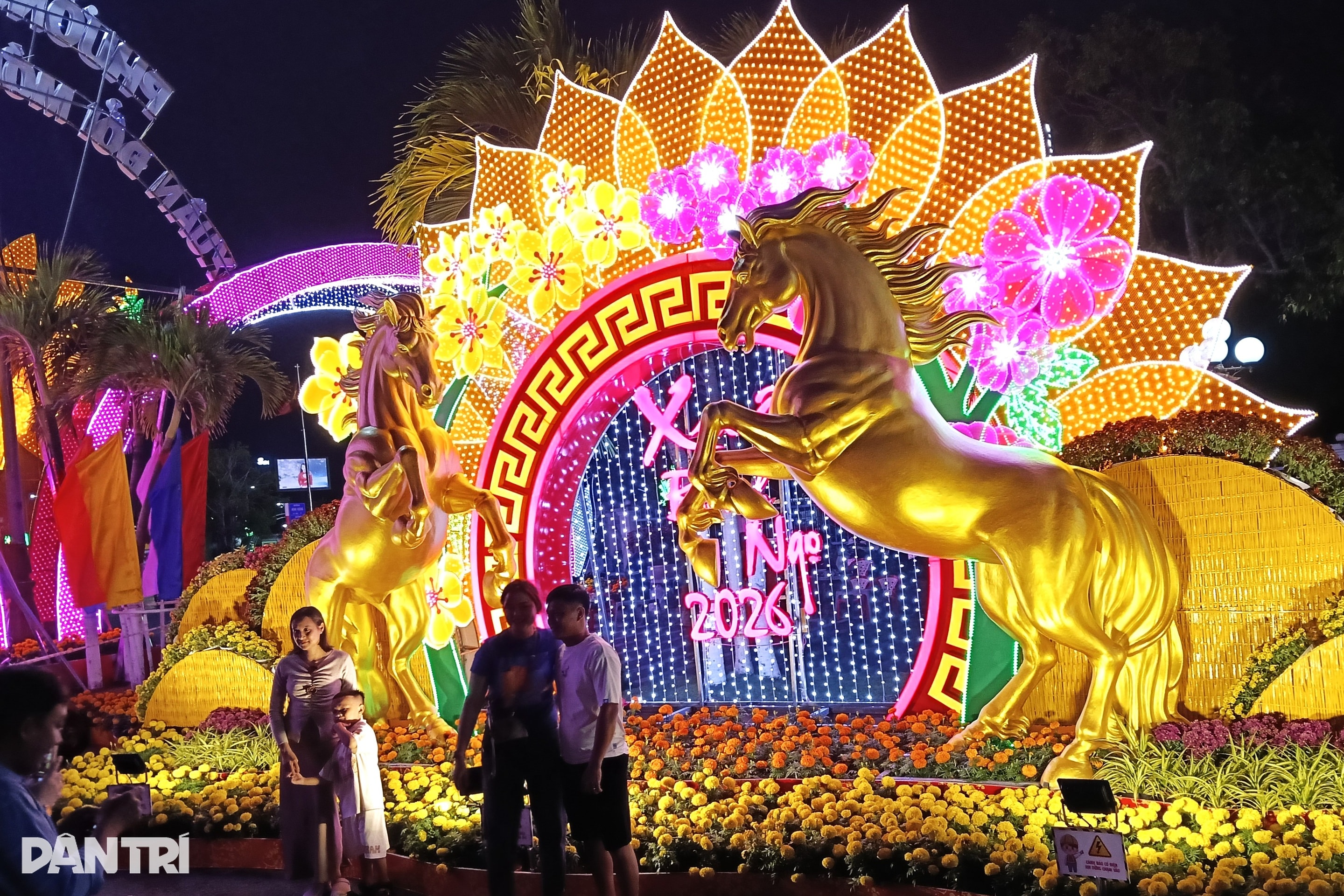 Linh vật ngựa, cua tôm cá xuất hiện trên đường hoa Tết ở Cà Mau - 1 Linh vật ngựa, cua tôm cá xuất hiện trên đường hoa Tết ở Cà Mau - 1