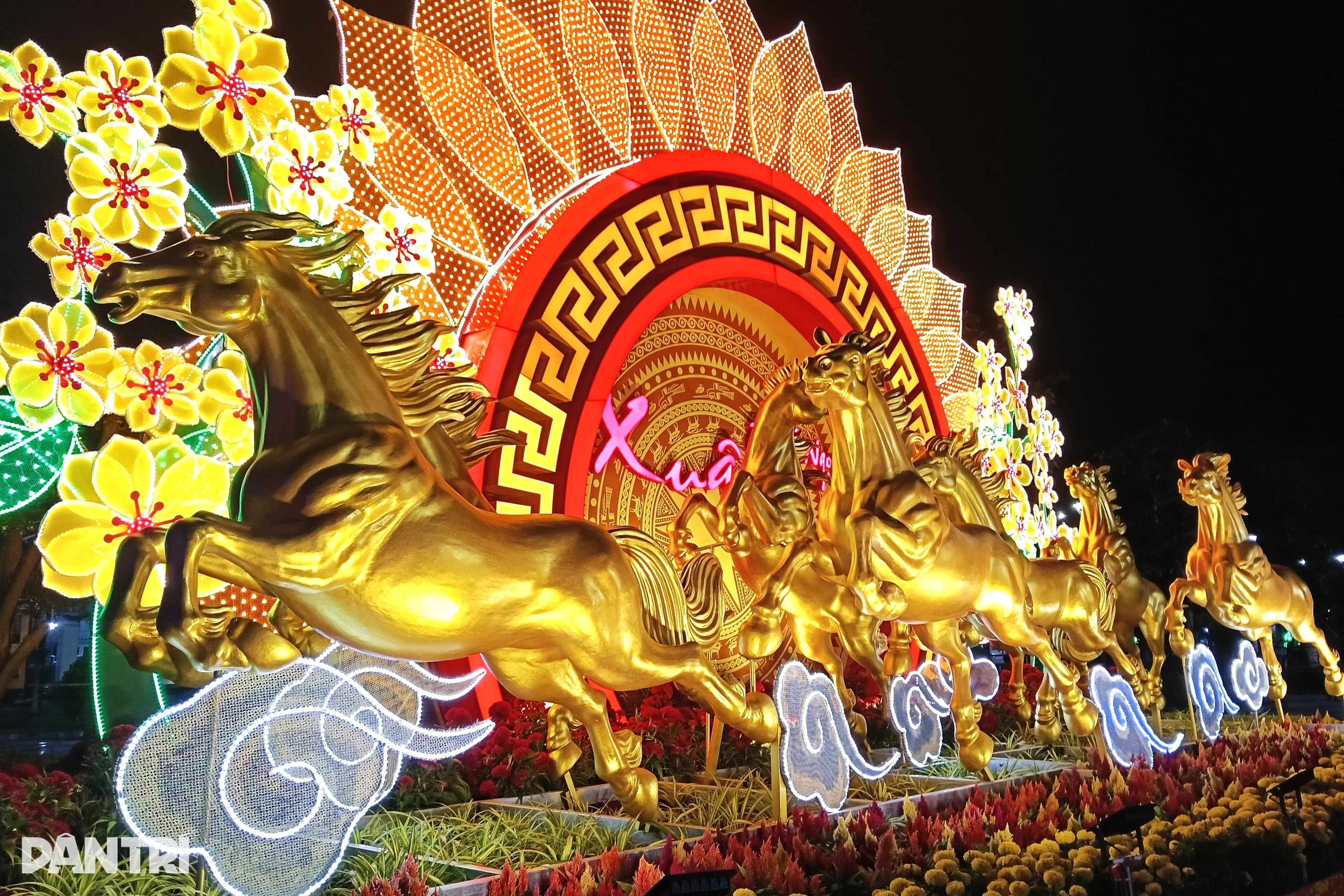 Linh vật ngựa, cua tôm cá xuất hiện trên đường hoa Tết ở Cà Mau - 5 Linh vật ngựa, cua tôm cá xuất hiện trên đường hoa Tết ở Cà Mau - 5