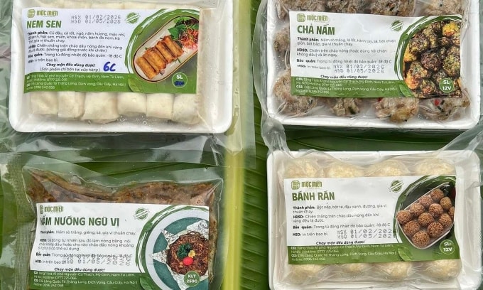 Đồ chay đã được chế biến và cấp đông. Ảnh: Nhân vật cung cấp