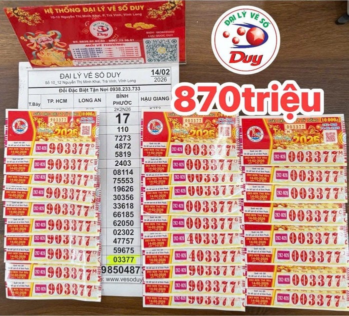 Xổ số miền Nam ngày 16 - 2: Trúng độc đắc 6 tỉ đồng tại đại lý vé số Duy - Ảnh 2.