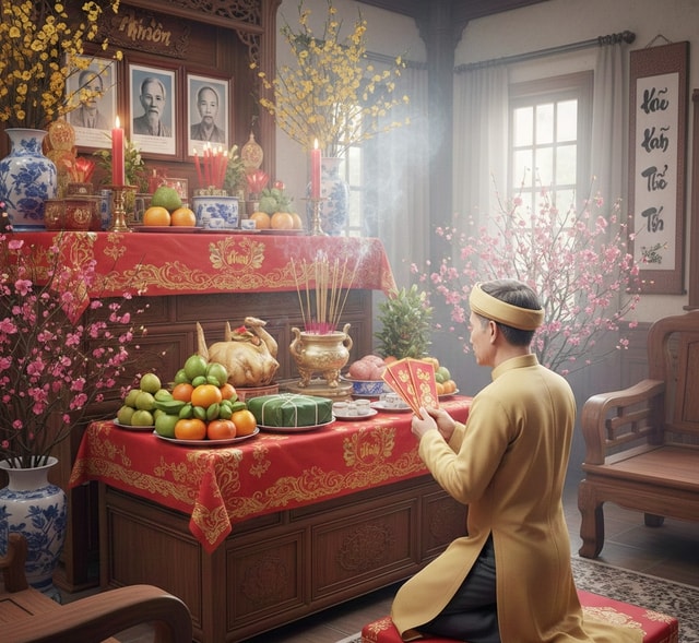 Văn khấn mùng 1 Tết Nguyên đán Bính Ngọ 2026 đầy đủ, chi tiết- Ảnh 1.