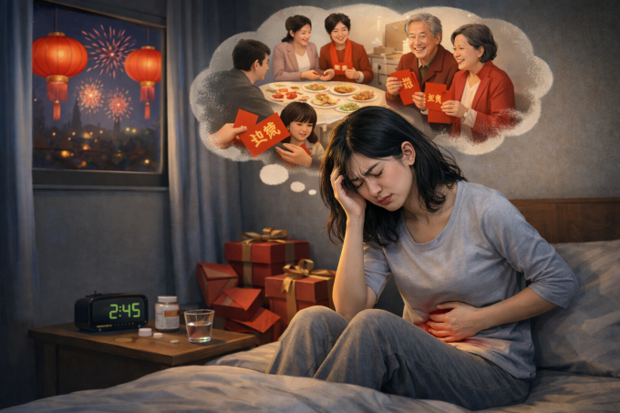Áp lực bị giục cưới, so sánh thu nhập khiến nhiều người trẻ ở Trung Quốc gặp vấn đề tâm lý mỗi dịp Tết. Ảnh minh họa: AI