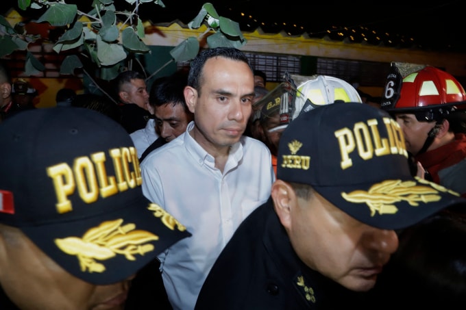 Tổng thống lâm thời Jose Peri tại Lima, ngày 14/2. Ảnh: AFP