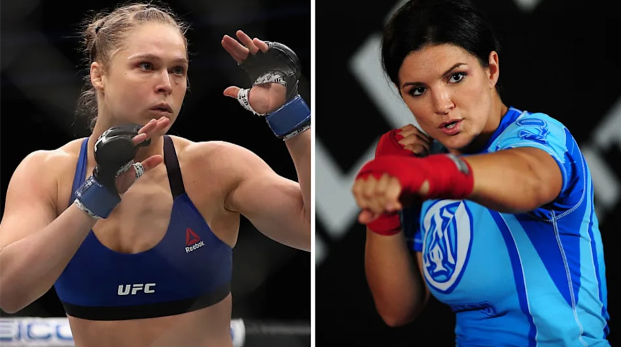 Ronda Rousey (trái) và Gina Carano là hai người tiên phong trong làng MMA nữ. (Nguồn: Yahoo Sports)