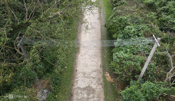 Cầu được tổ cộng động xây dựng qua tuyến đường thôn Thuận Hoan, xã Tuyên Phú giúp em di chuyển. Ảnh: Đắc Thành