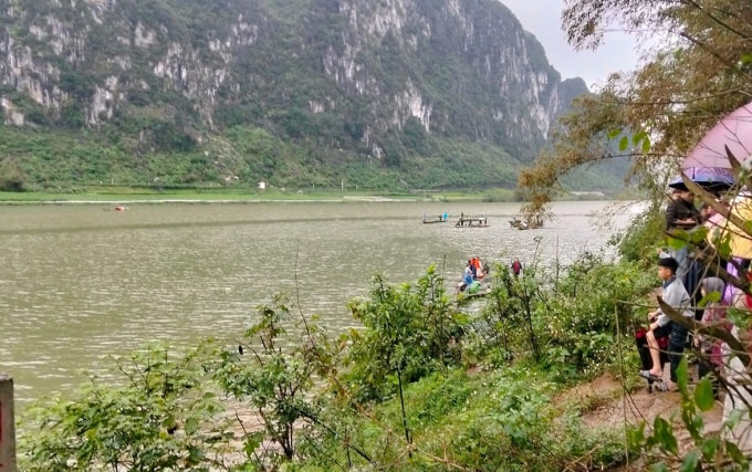 Khu vực đò gặp nạn trên sông Gianh. Ảnh: Văn Trần