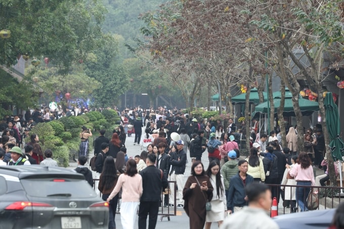 Khách du xuân ở Tràng An ngày 19/2. Ảnh: Di sản Tràng An