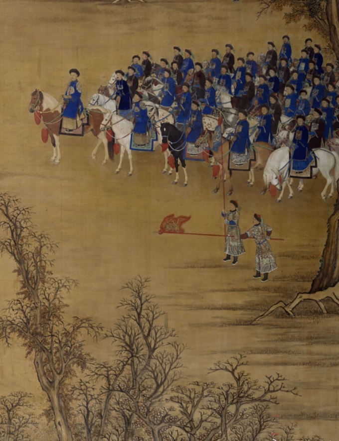 Càn Long được khắc họa ở vị trí cao nhất trong bố cục hình nón. Ảnh: Dpm