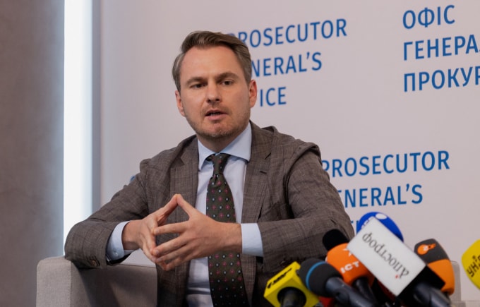 Công tố viên trưởng Ukraine Ruslan Kravchenko tại Kiev tháng 7/2025. Ảnh: AFP