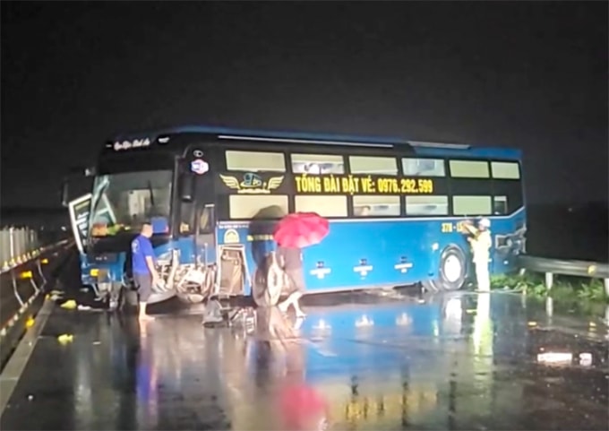 Hiện trường vụ tai nạn. Ảnh: Nguyễn Đạt