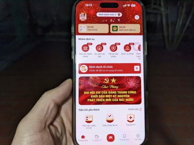 Ứng dụng VNeID. Ảnh: Vũ Tuân