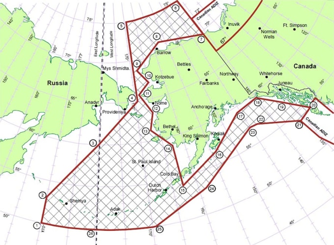 Vùng nhận dạng phòng không Alaska. Đồ họa: Armada International