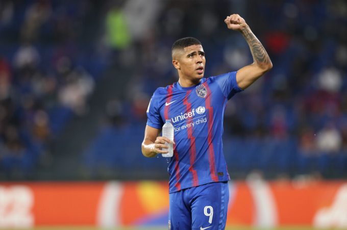 Tiền đạo người Brazil Bergson thi đấu cho Johor Darul Tazim của Malaysia ở AFC Champions League 2022 (nay là AFC Champions League Elite). Ảnh: Power Sports Image